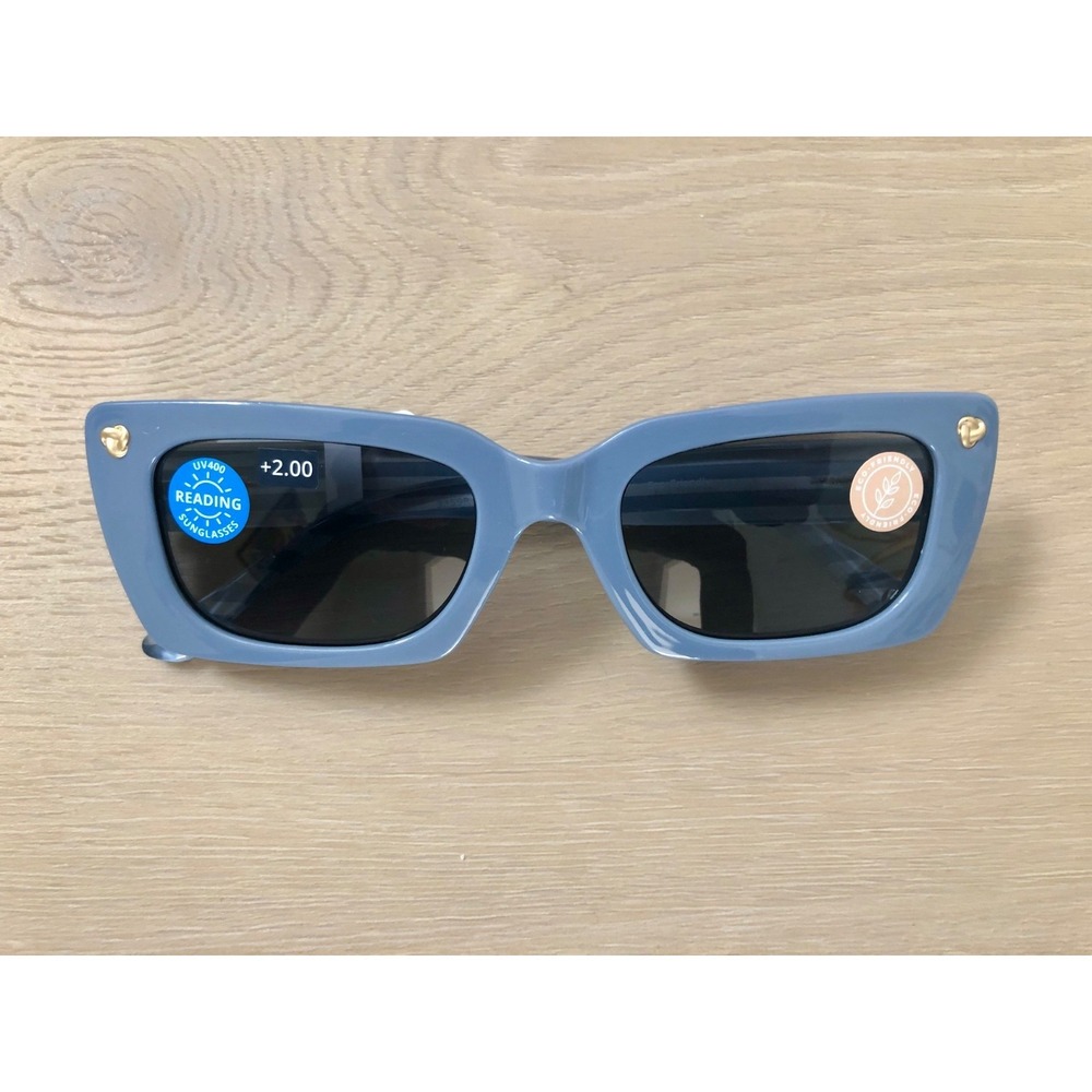 New‎ Blue Rectangle Peepers Sun Readers +2.00